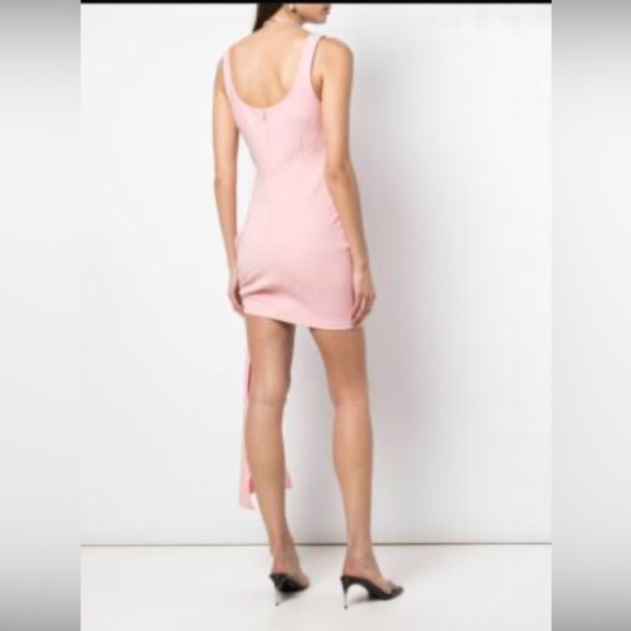 Cinq A Sept Sharon Knotted Crepe Mini Dress, Pink, 4 - Picture 3 of 13
